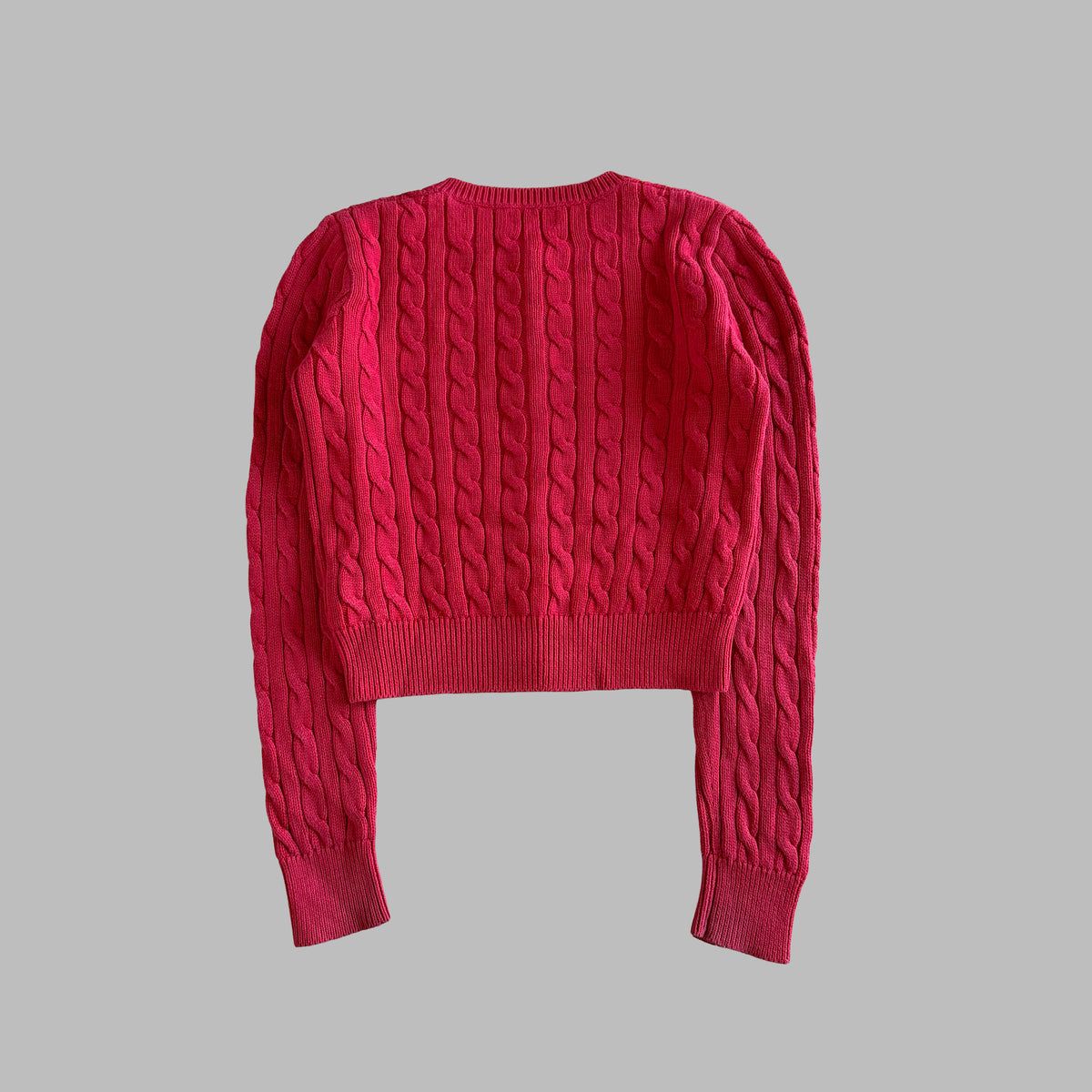 Y2K Polo Ralph Lauren Cable Knit Cardigan - XS