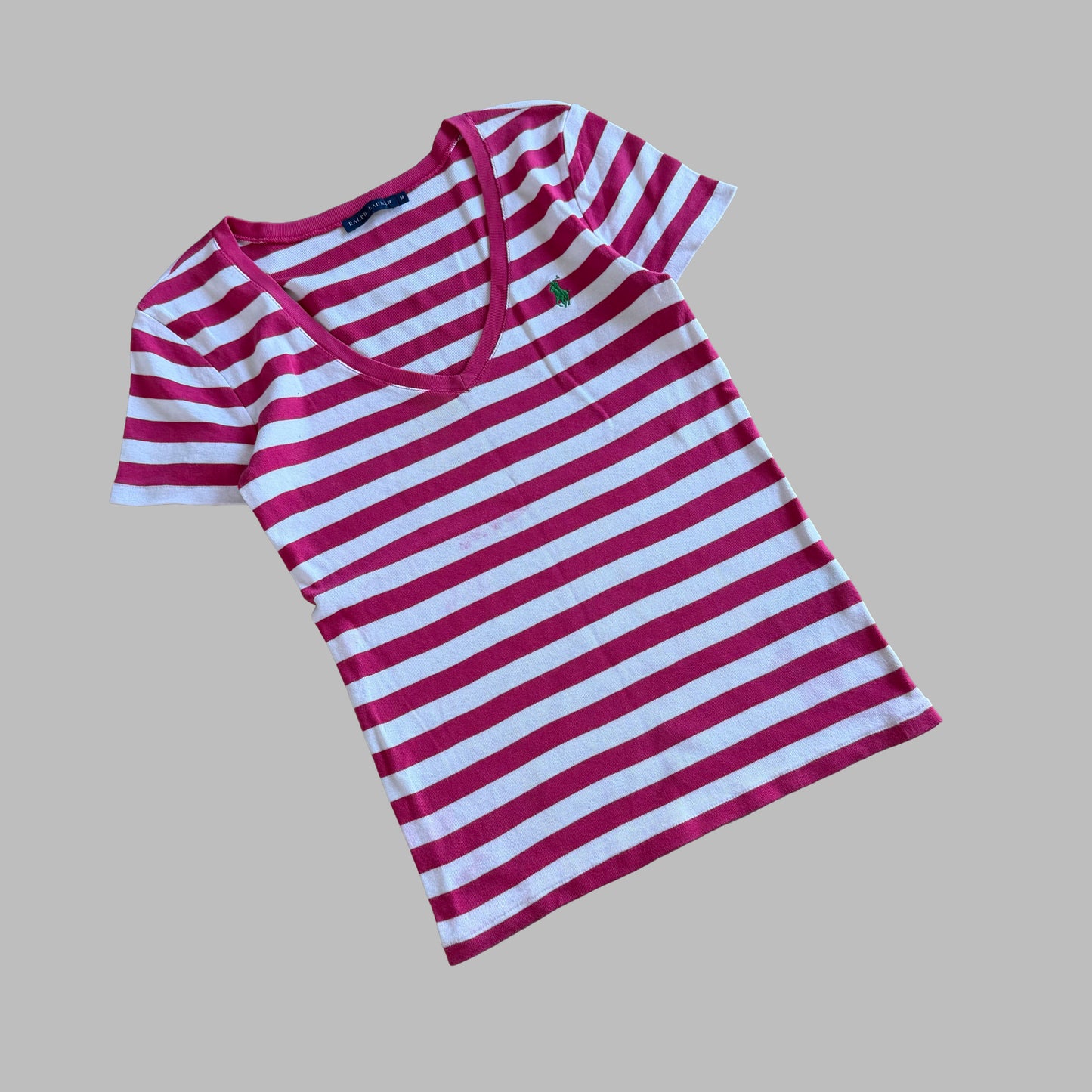 Y2K Ralph Lauren Low Cut Striped Baby Tee - M/L