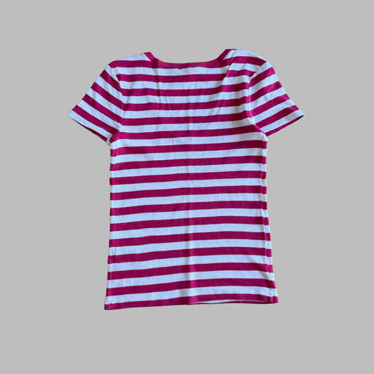Y2K Ralph Lauren Low Cut Striped Baby Tee - M/L
