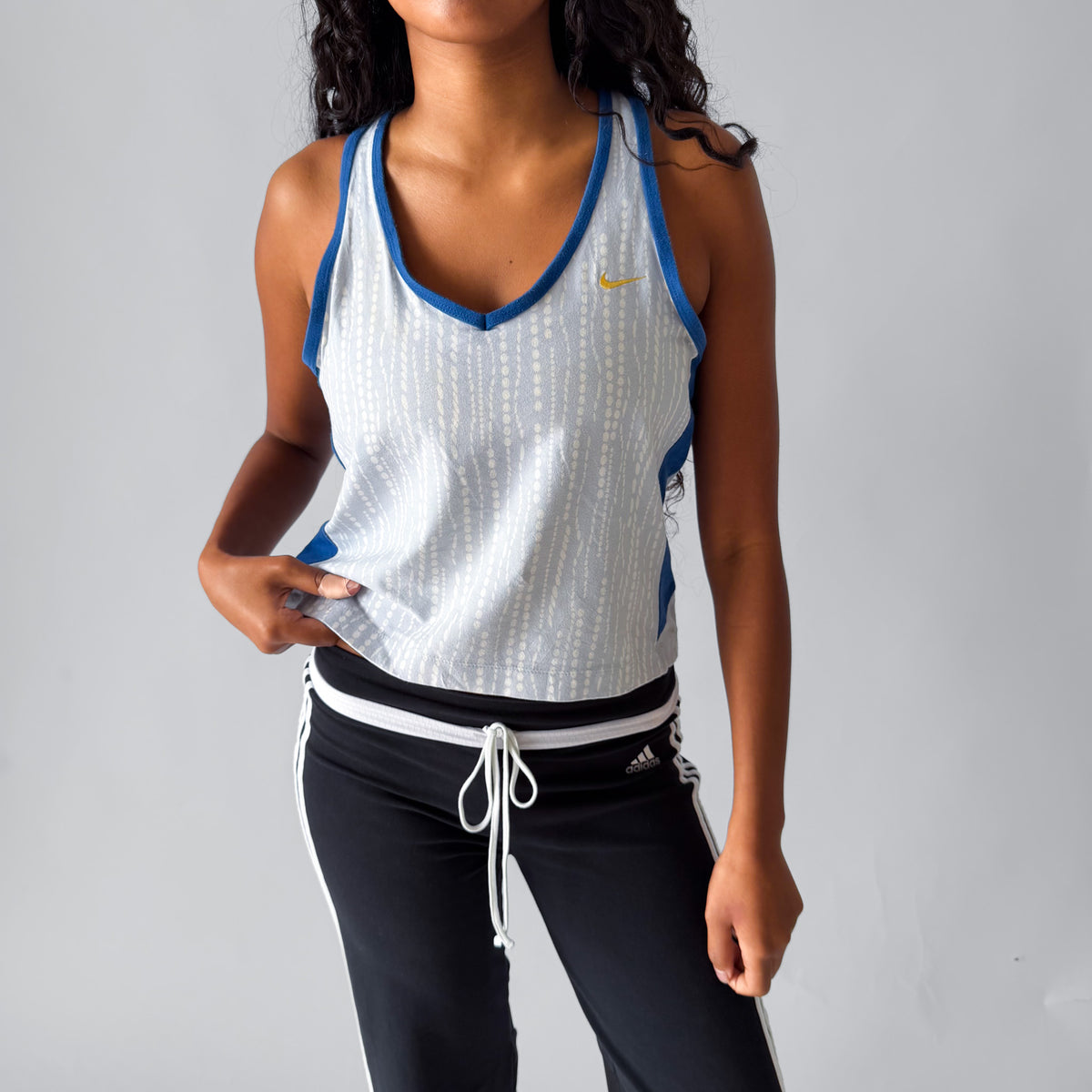 Y2K Nike Patterned Racerback Activewear Tank - L