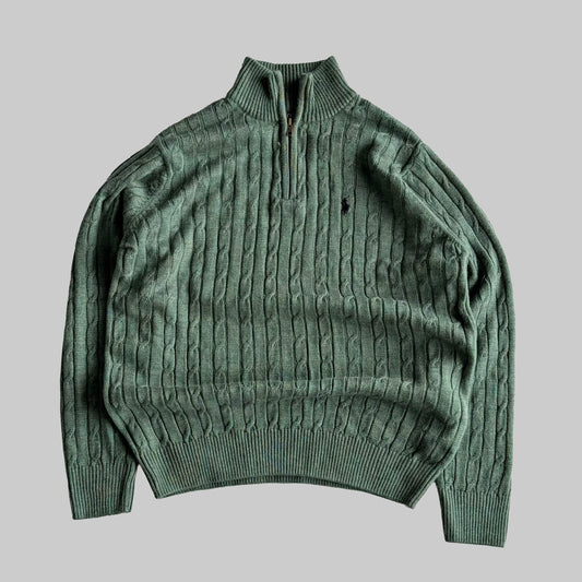 Ralph Lauren Cable Knit Quarter Zip - XL
