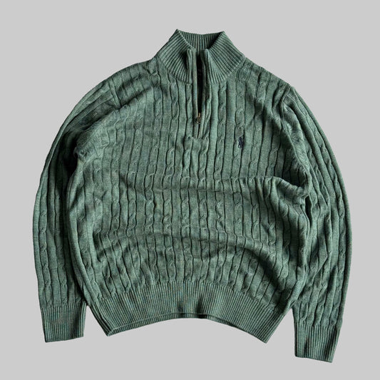 Ralph Lauren Cable Knit Quarter Zip  - XL