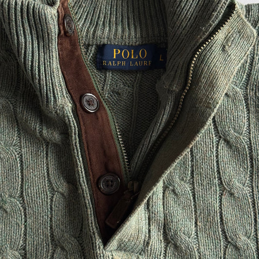 Ralph Lauren Cable Knit Quarter Zip - Large