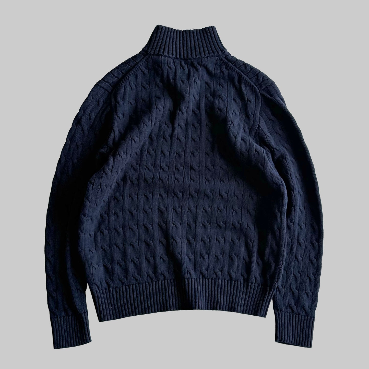 Polo Bear Cable Knit Quarter Zip - Medium