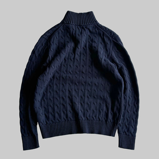 Polo Bear Cable Knit Quarter Zip - Medium
