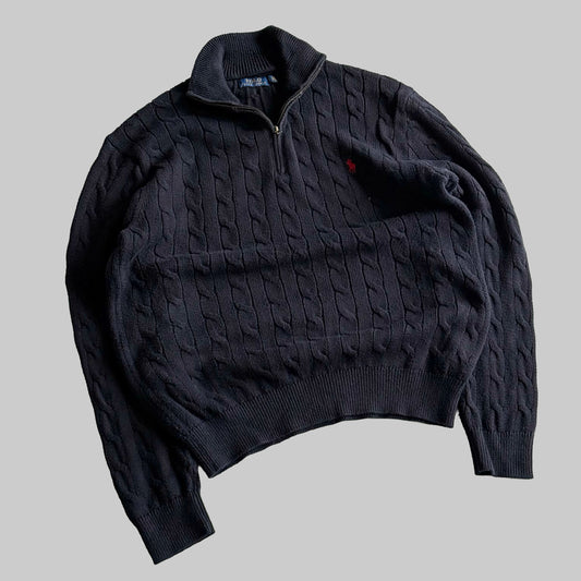Ralph Lauren Cable Knit Quarter Zip - Large