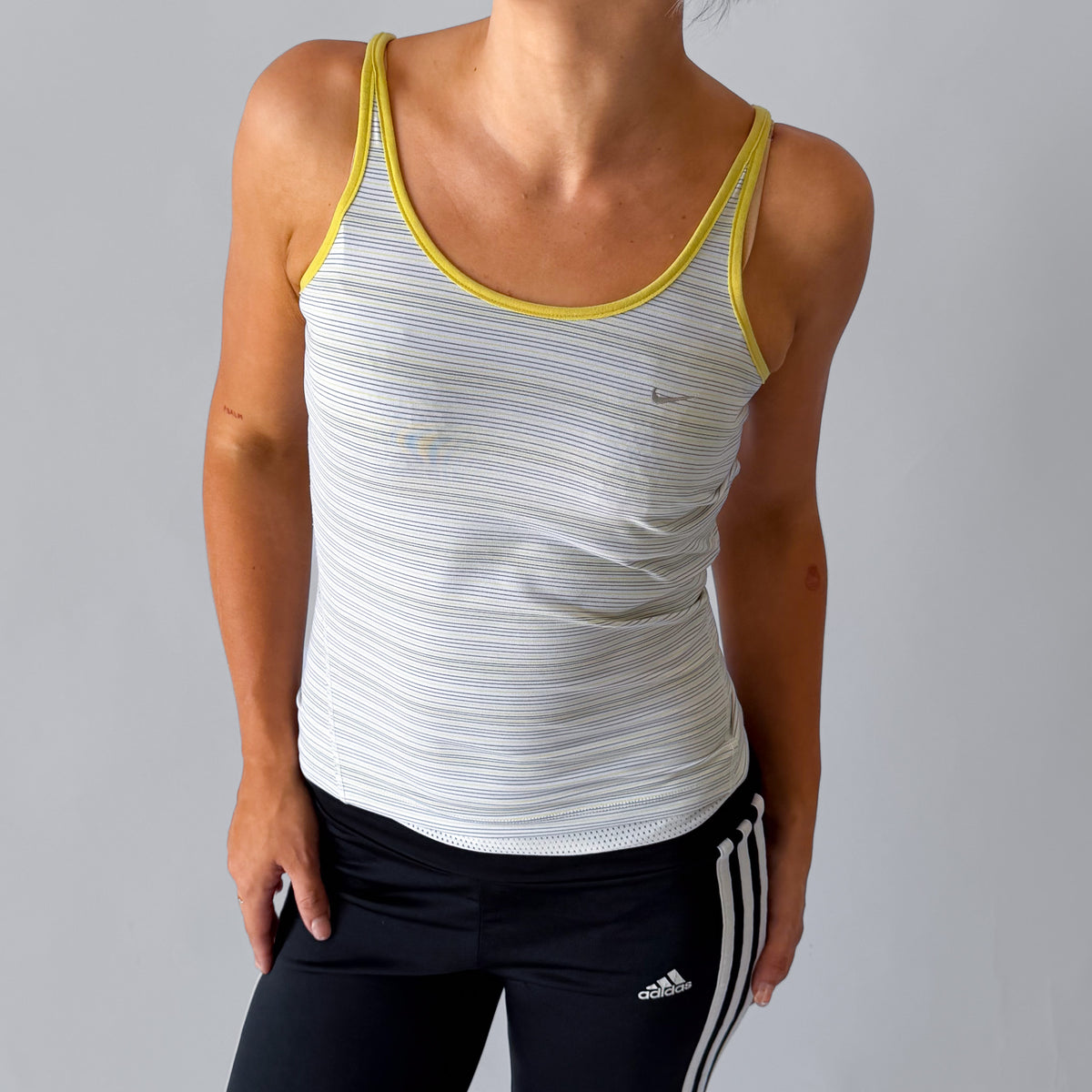 Y2K Nike Striped Lightweight Activewear Top - S/M