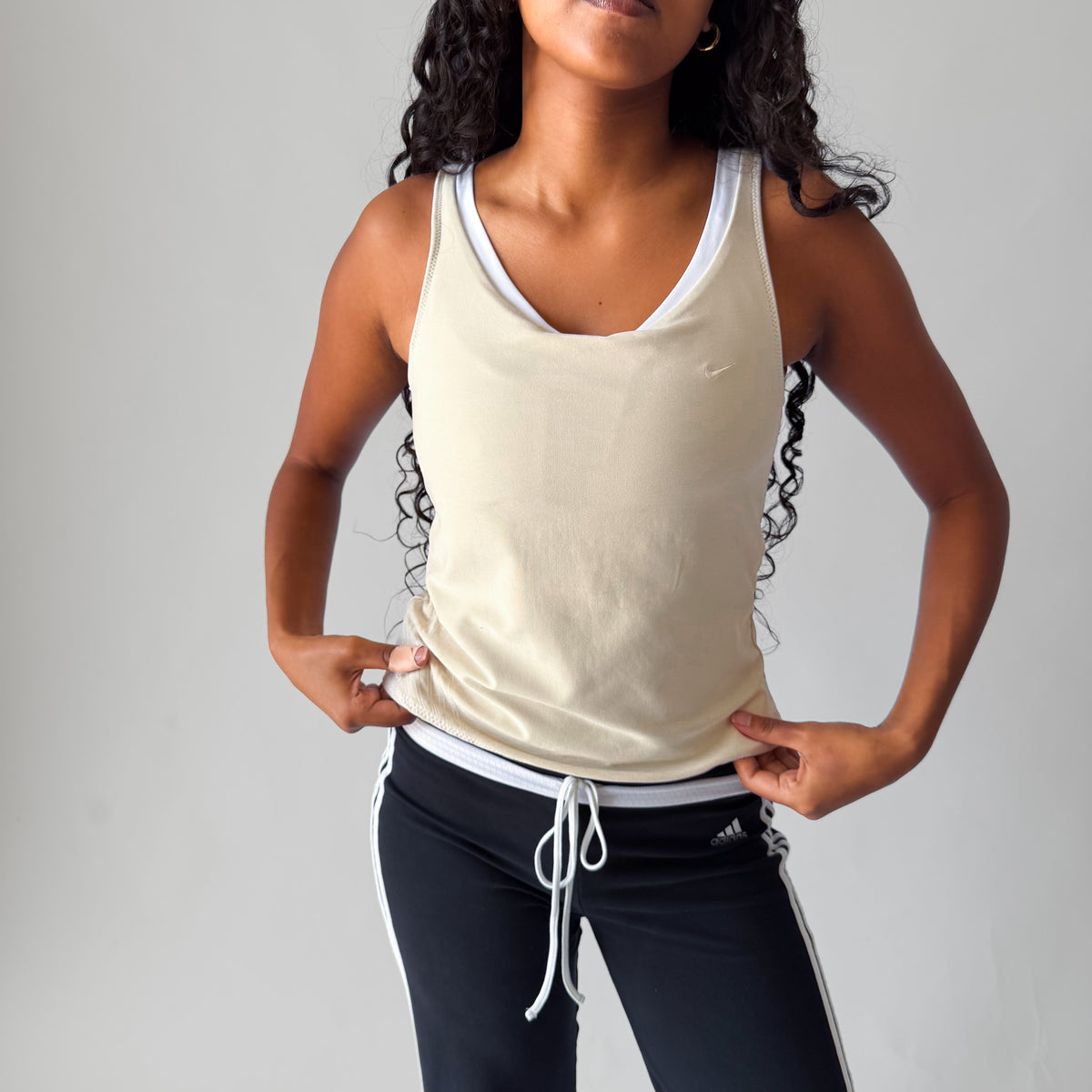 Y2K Nike Two Tone Synched Tank - M