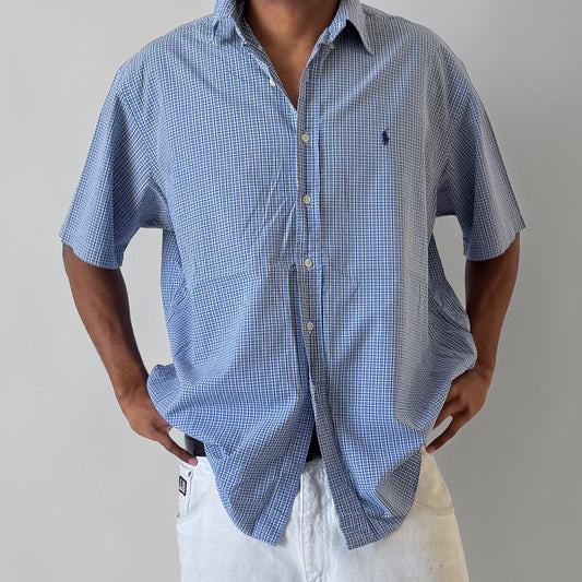 Y2K Polo Ralph Lauren Checkered Button Up Shirt - XL