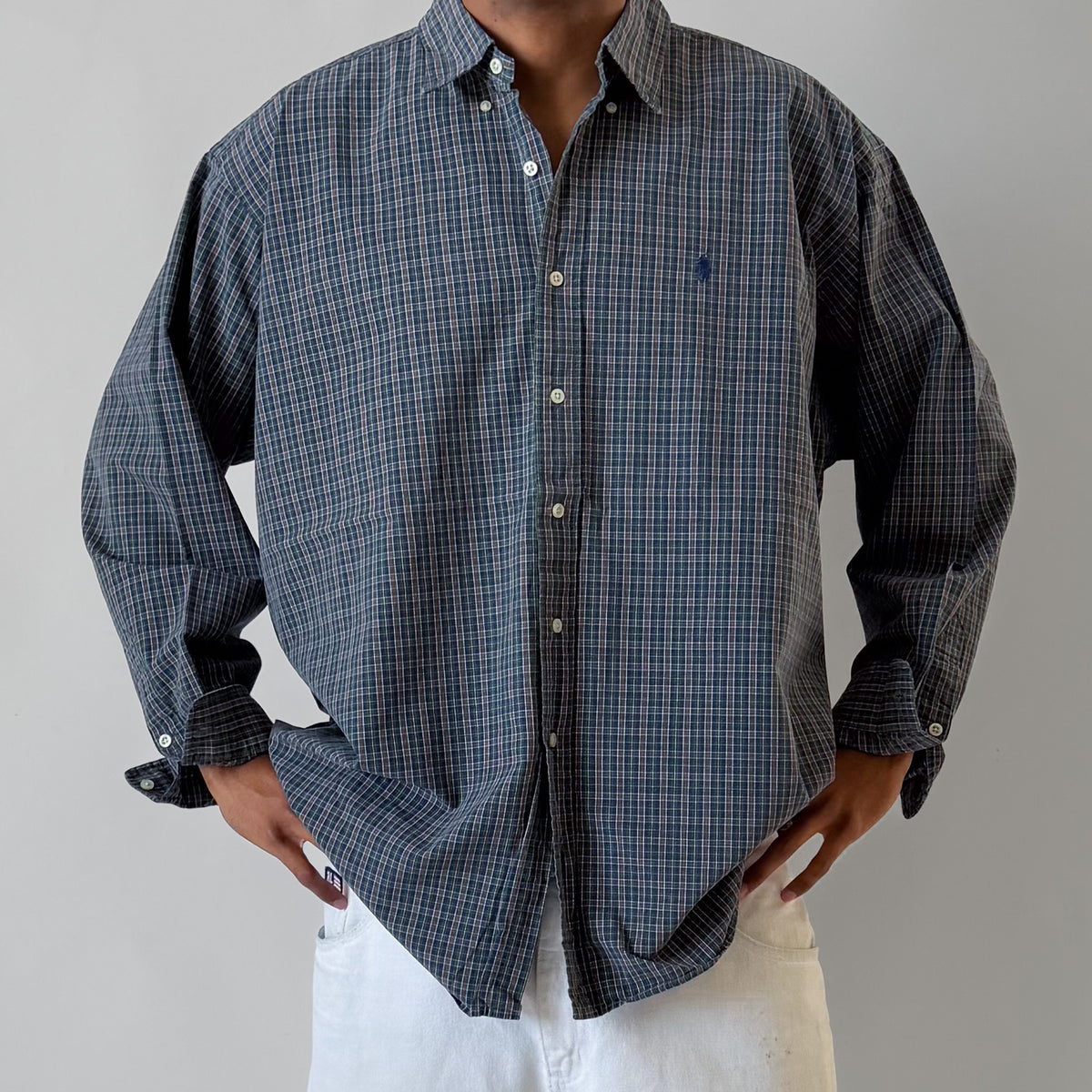 Y2K Polo Ralph Lauren Checkered Button Up Shirt - XXL