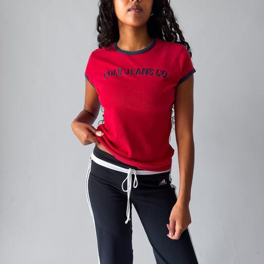 Y2K Ralph Lauren Polo Jeans Co Ringer Baby Tee - M/L