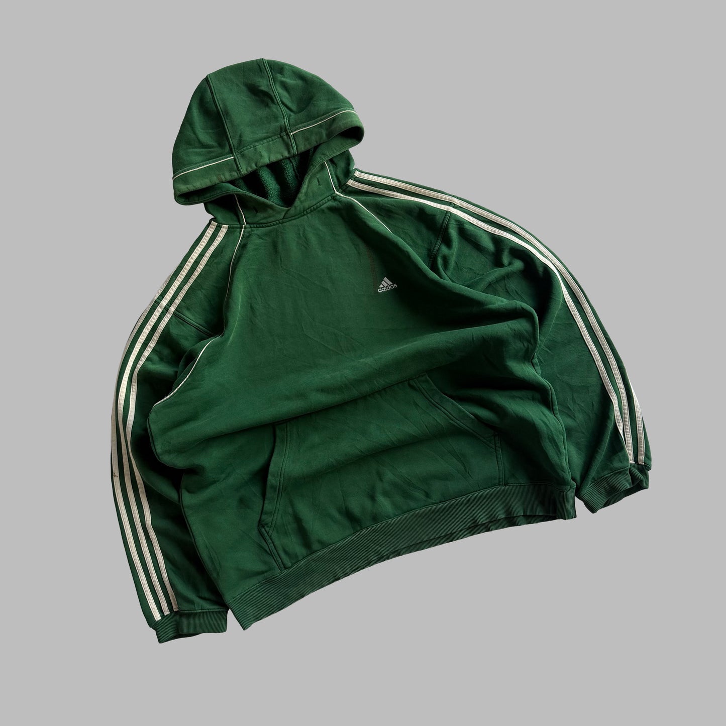 Y2K Adidas Three Striped Hoodie - XL