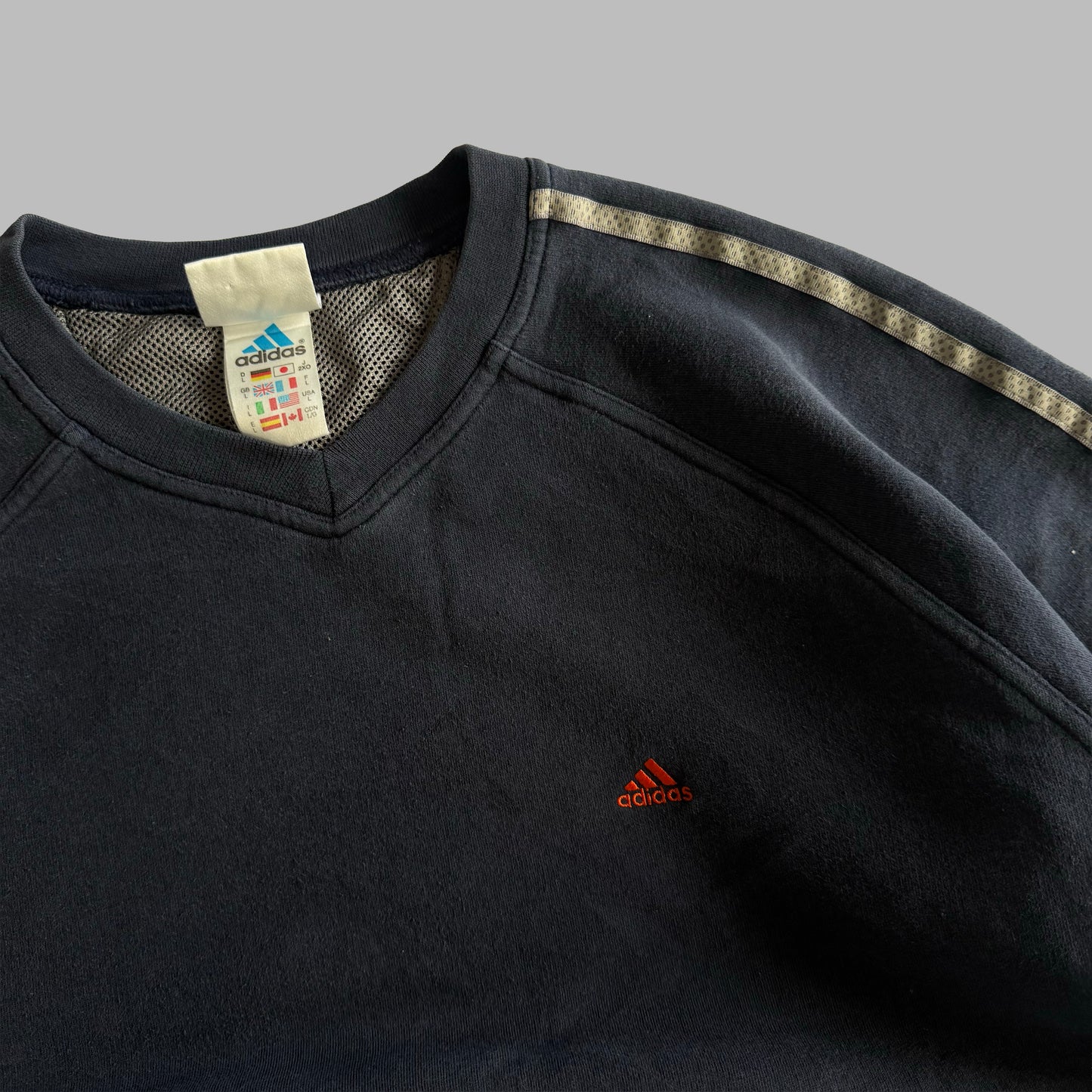 90s Adidas Striped Sweatshirt - L