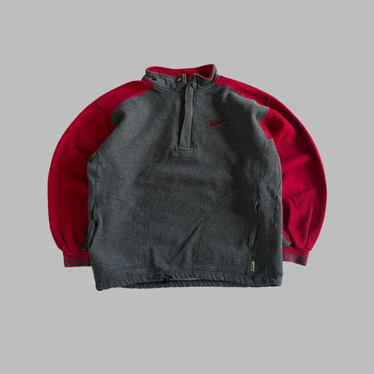 90s Nike Panelled Quarter Zip - M