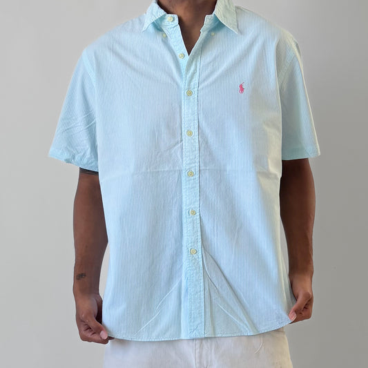 Y2K Polo Ralph Lauren Striped Button Up Shirt - XXL