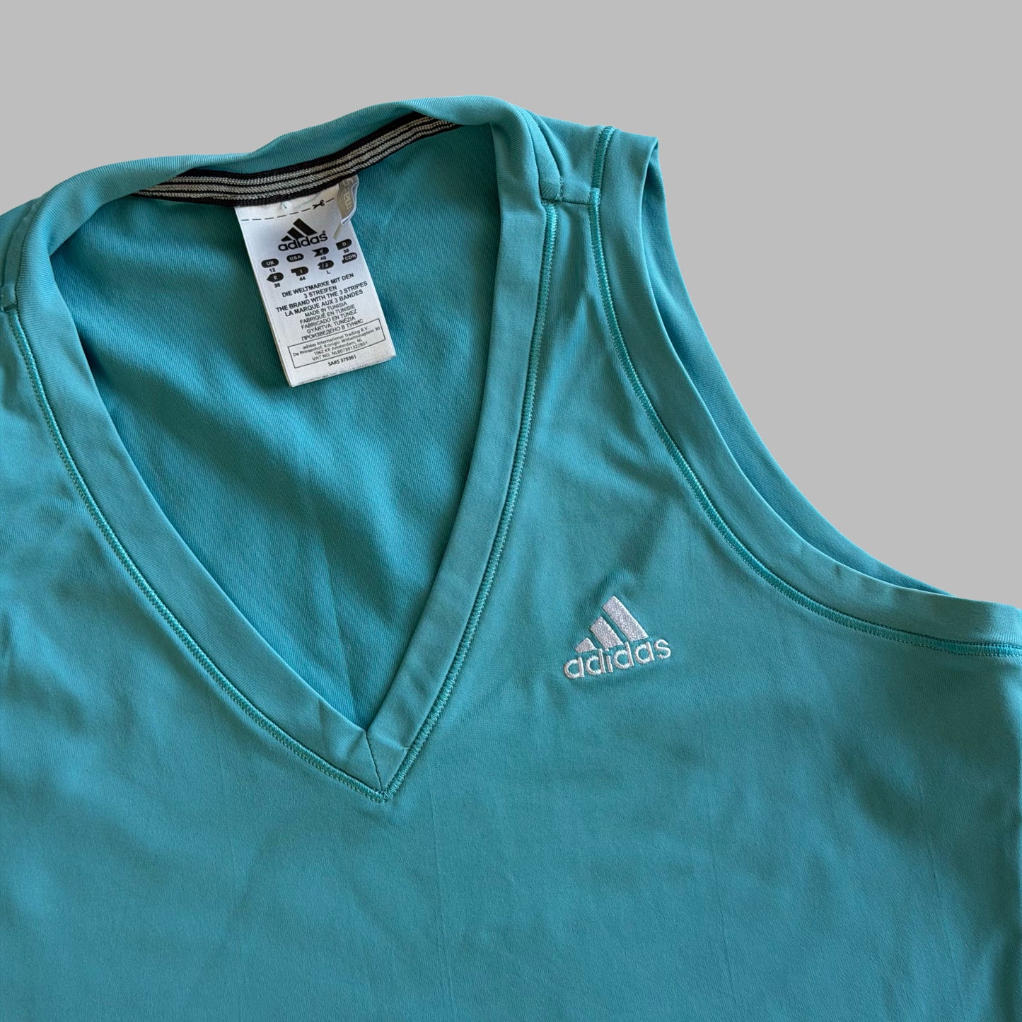 Y2K Adidas V-Neck Activewear Vest - L
