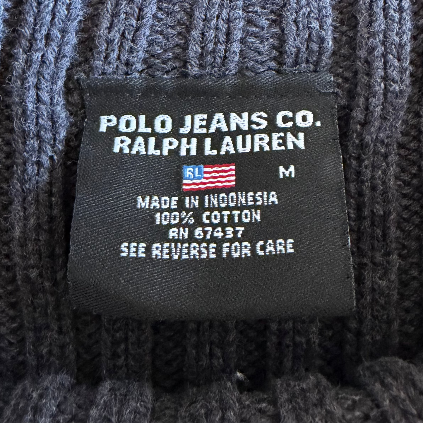 Y2K Ralph Lauren Polo Jeans Co Ribbed Flag Knit - M