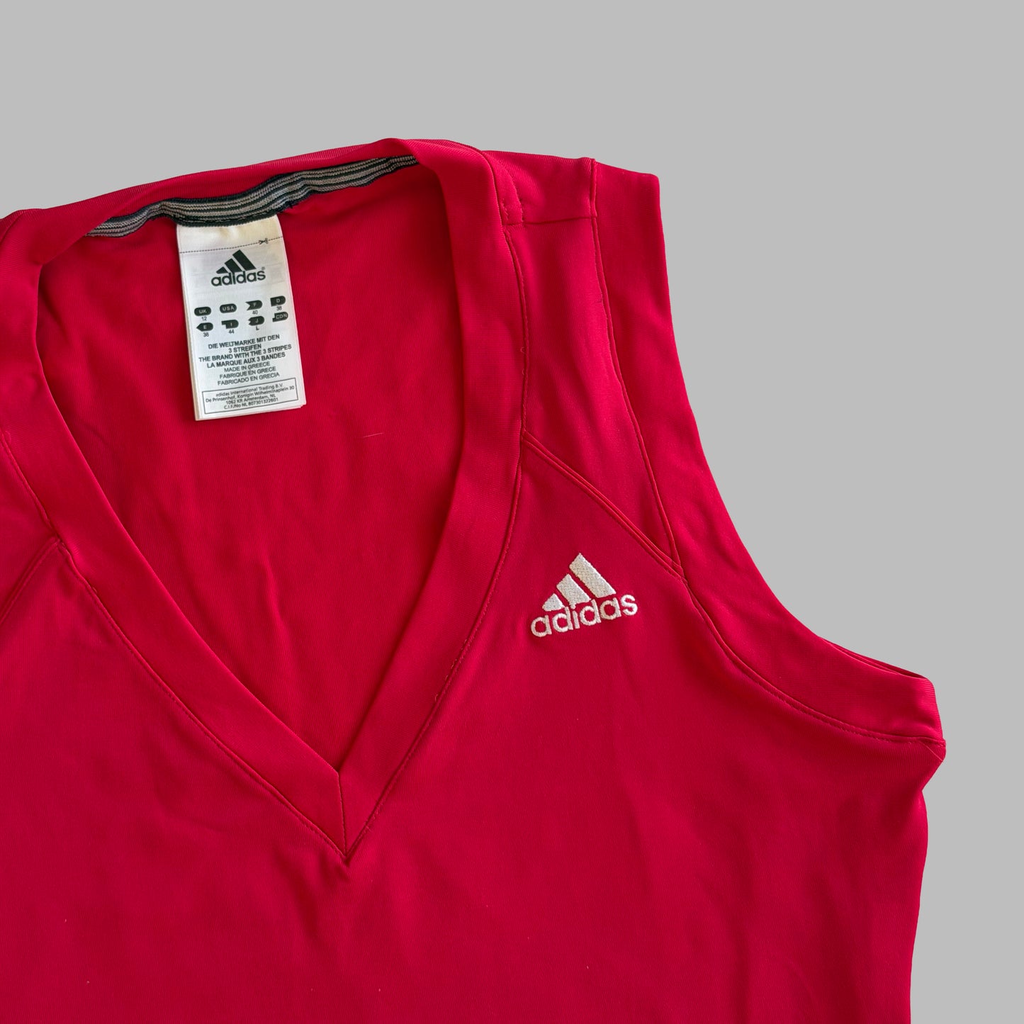 Y2K Adidas V-Neck Activewear Vest - L