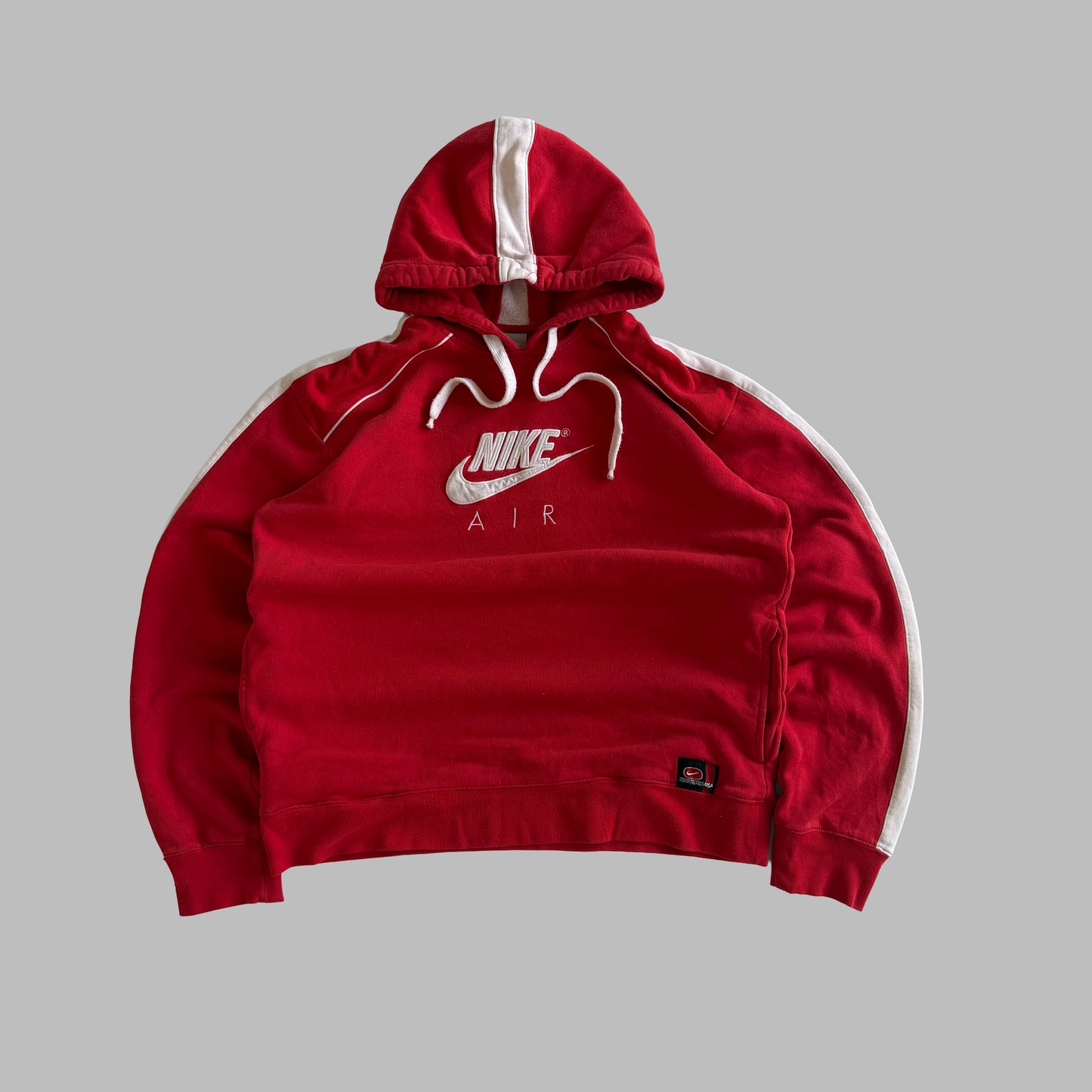 Y2K Nike Spell Out Striped Hoodie - M