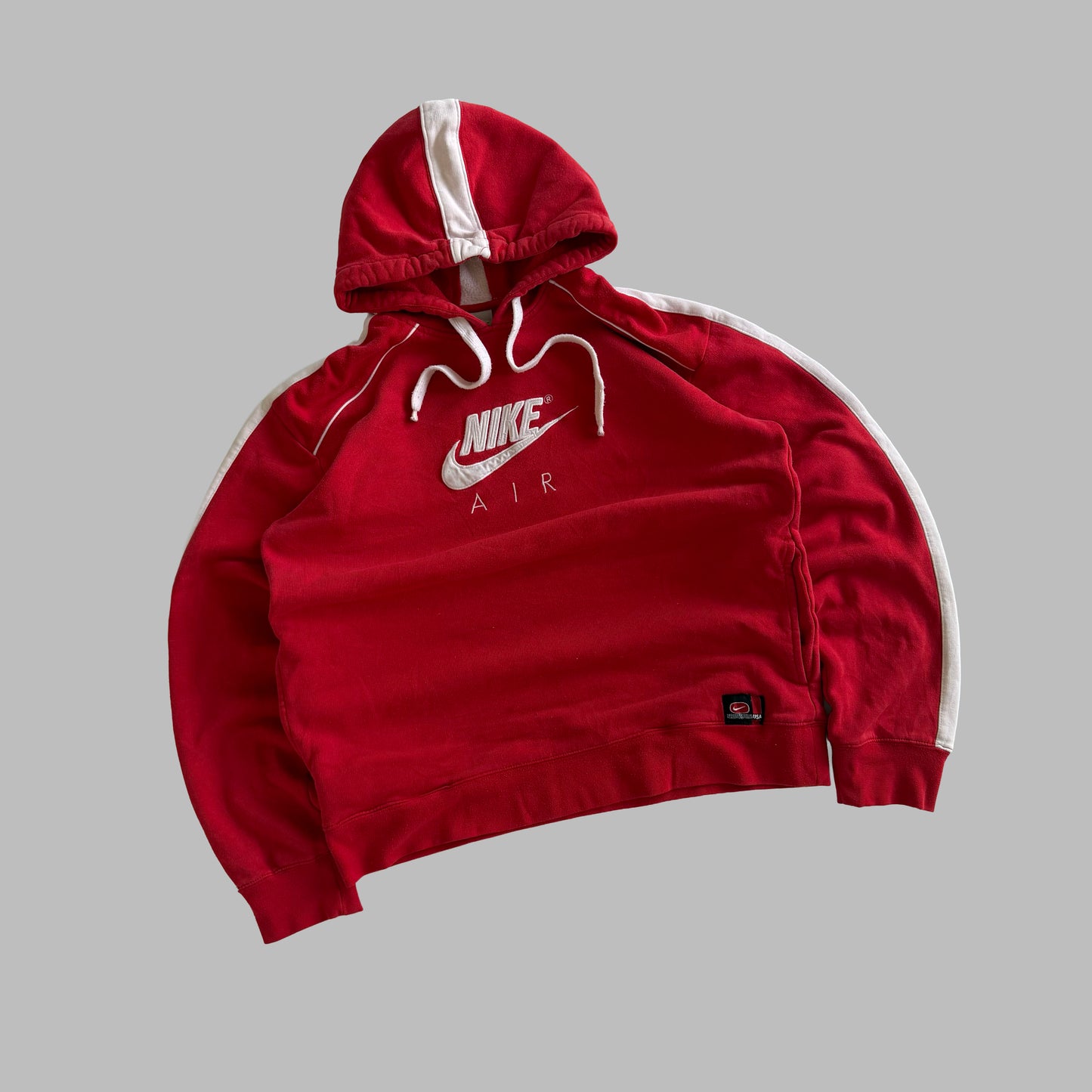 Y2K Nike Spell Out Striped Hoodie - M