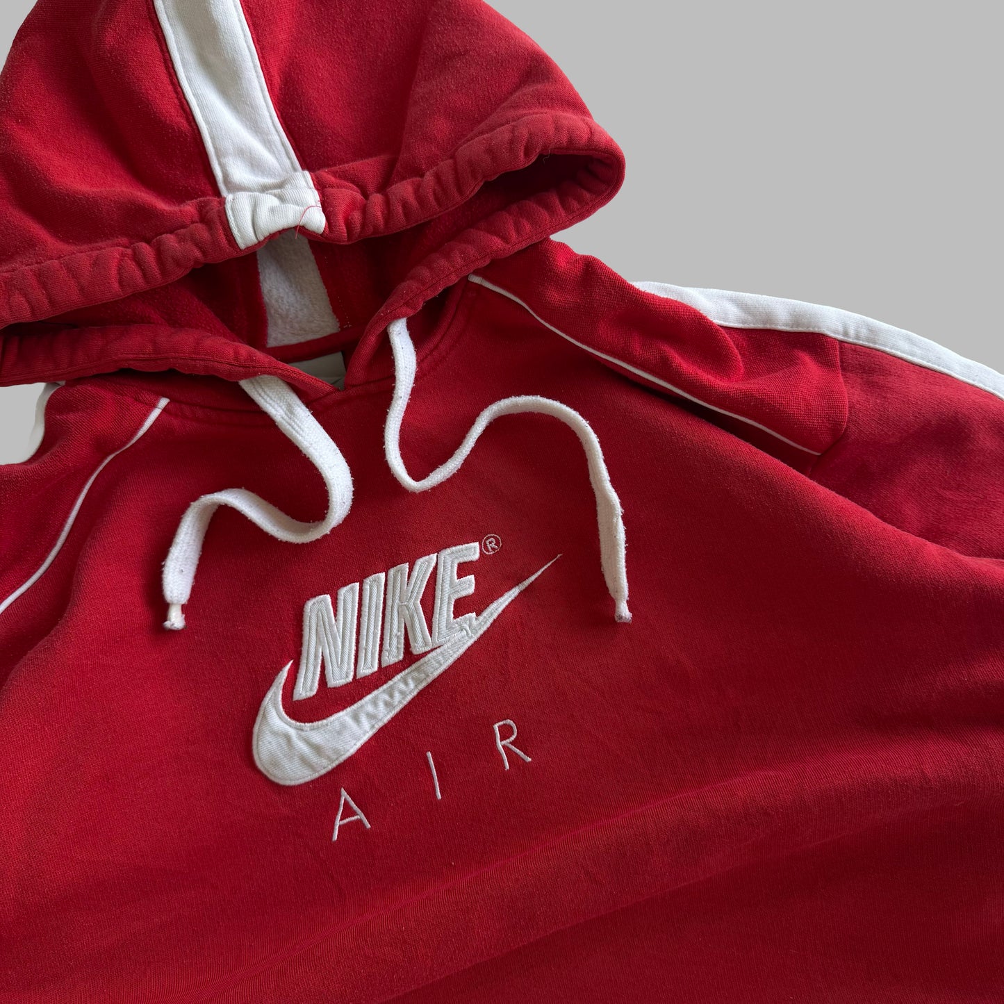 Y2K Nike Spell Out Striped Hoodie - M