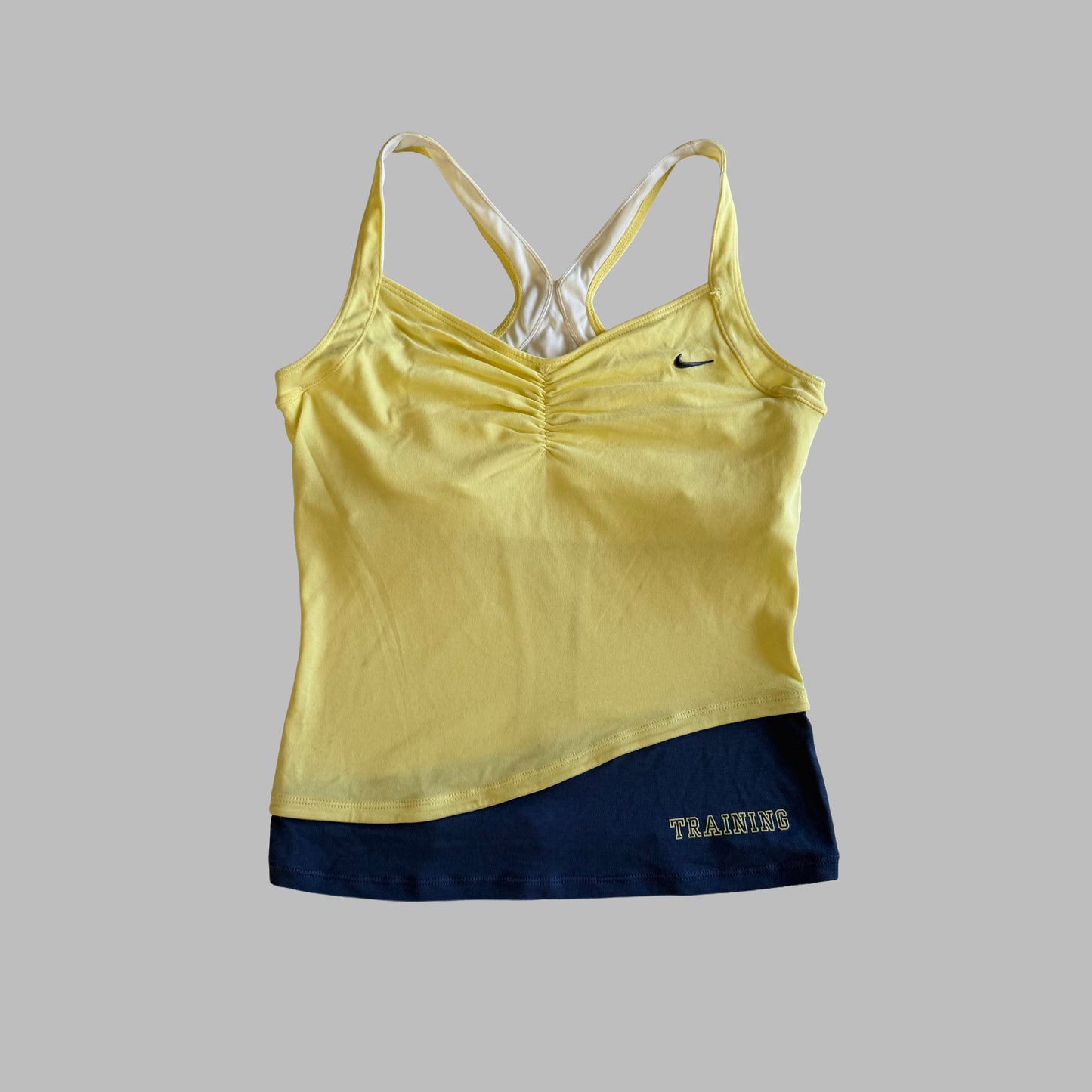 Y2K Nike Asymmetrical Panelled Activewear Tank - S