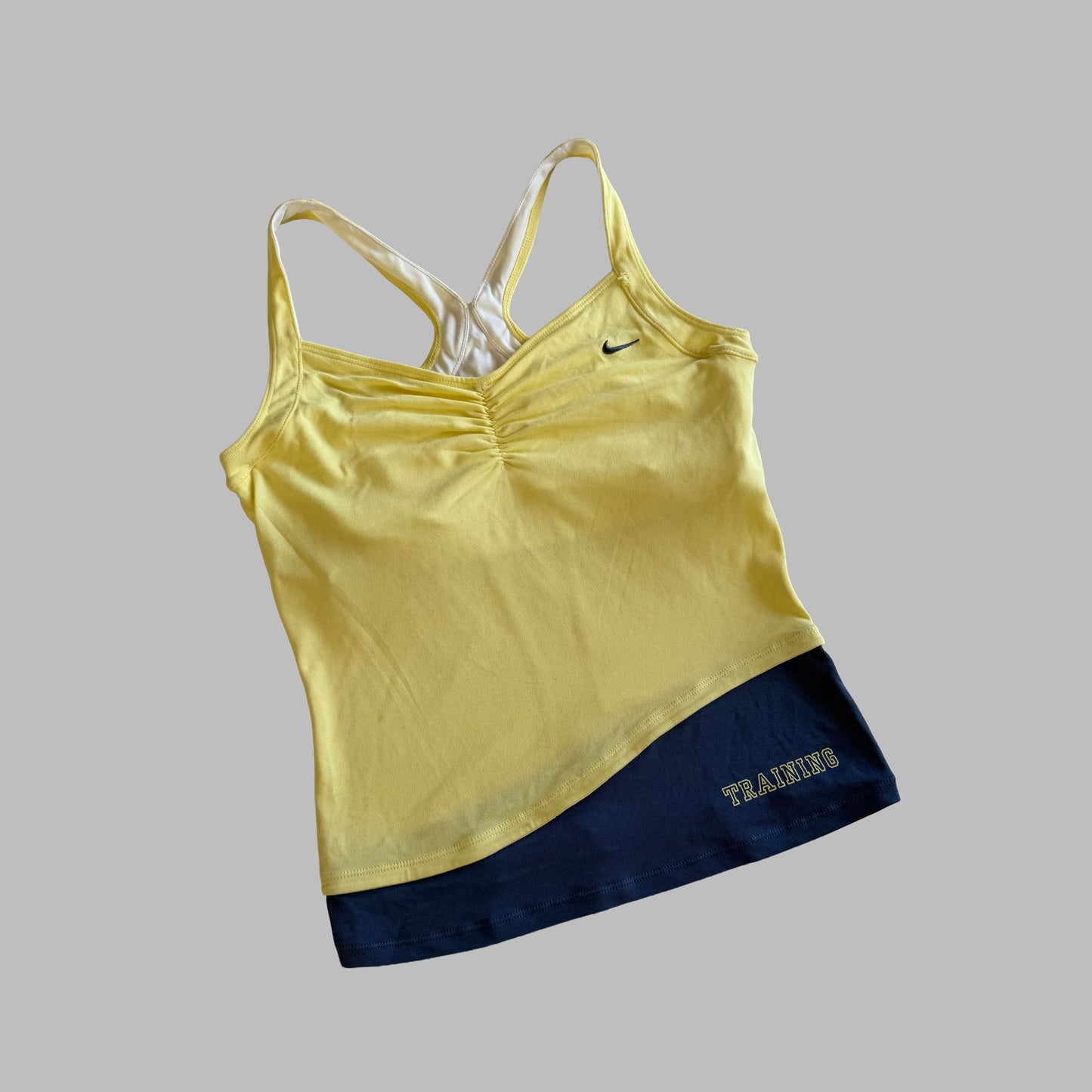 Y2K Nike Asymmetrical Panelled Activewear Tank - S
