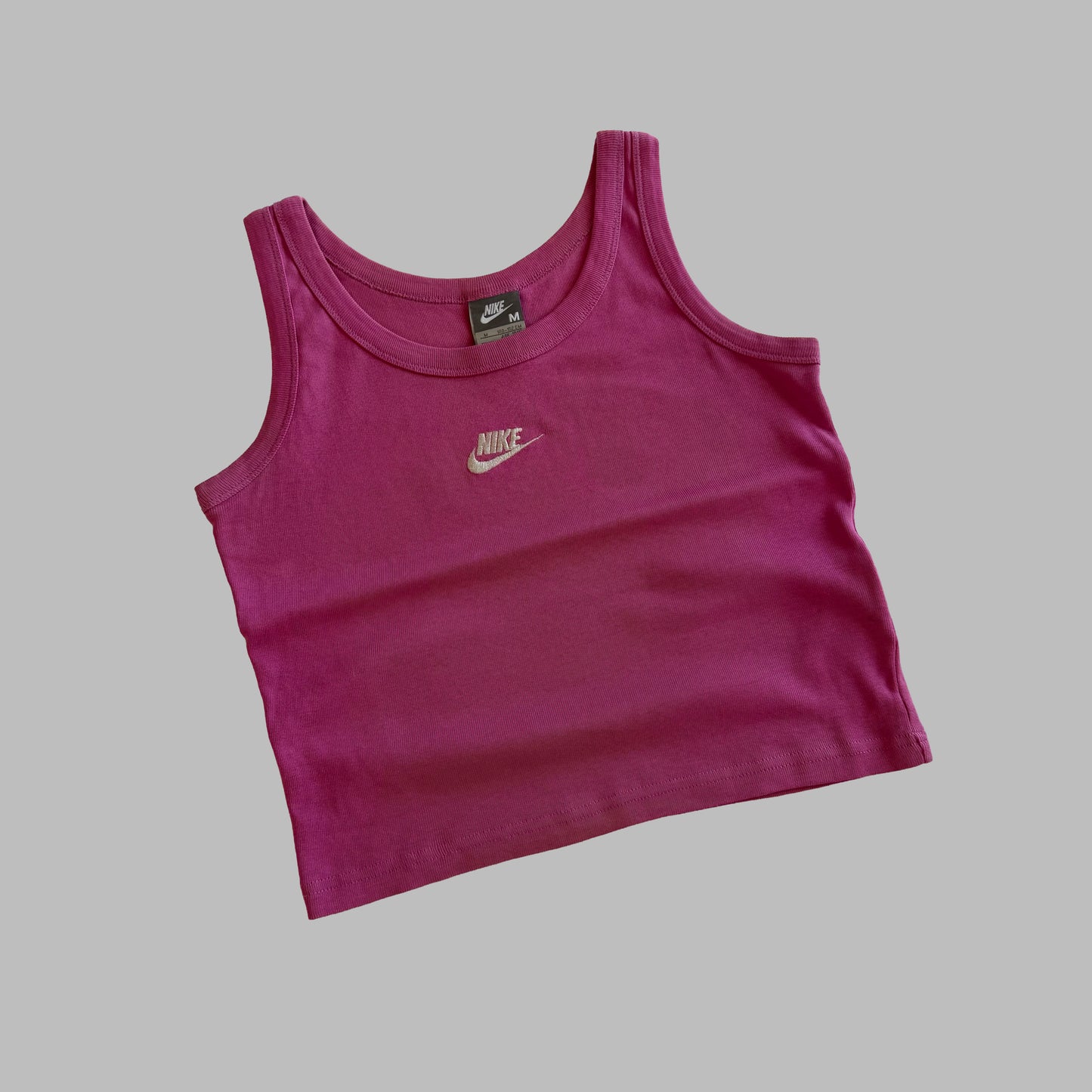 Y2K Nike Embroidered Fitted Tank - M