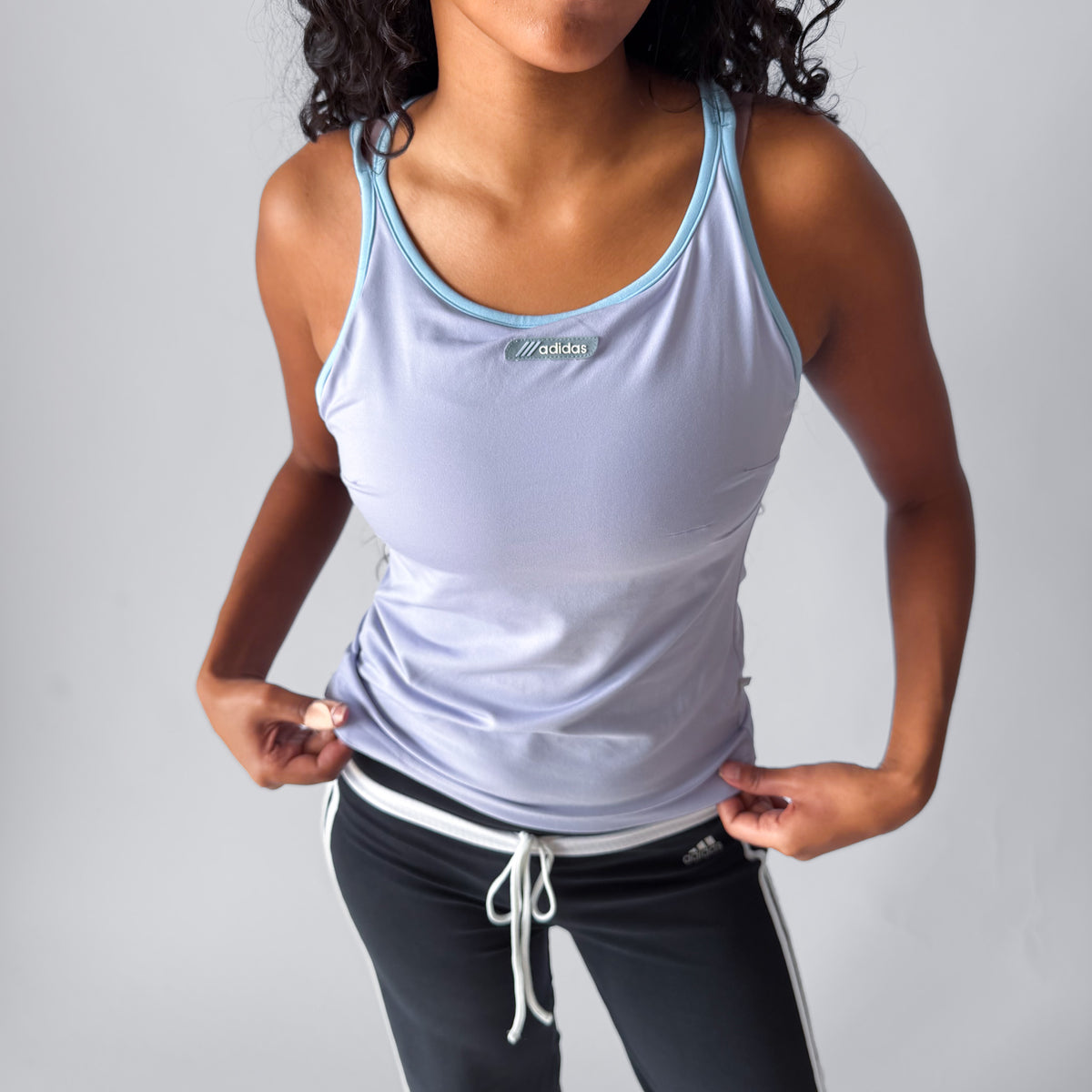 Y2K Adidas Cross Back Activewear Tank - L
