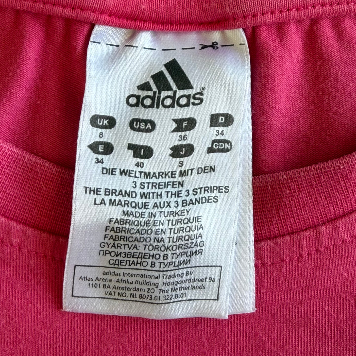 Y2K Adidas Spell Out Fitted Baby Tee - M