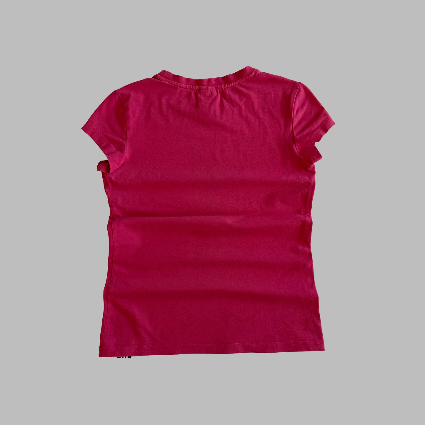 Y2K Adidas Spell Out Fitted Baby Tee - M