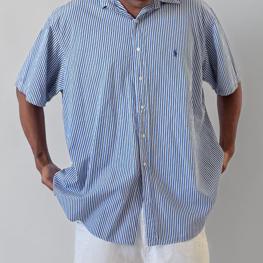 Y2K Polo Ralph Lauren Striped Button Up Shirt - XXL