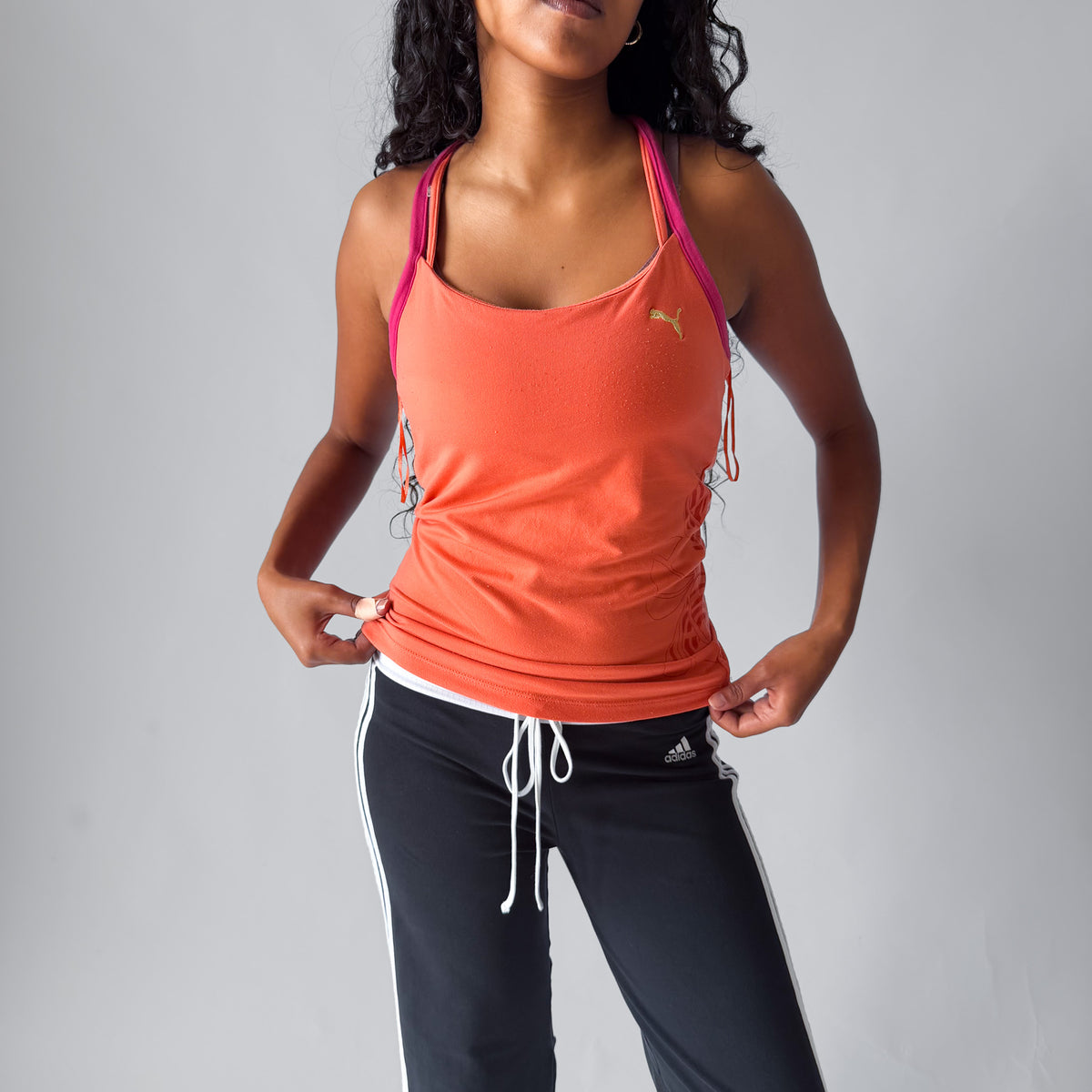 Y2K Puma Floral Racerback Activewear Tank - M