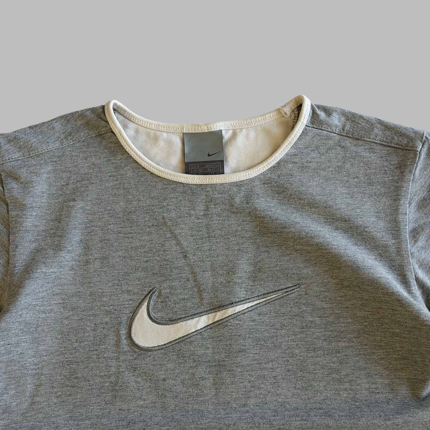 Y2K Nike Centre Swoosh Ringer Baby Tee - M