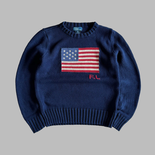 Y2K Polo Ralph Lauren Flag Knit - M