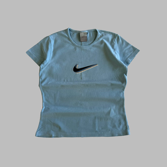 Y2K Nike Centre Swoosh Graphic Baby Tee - M