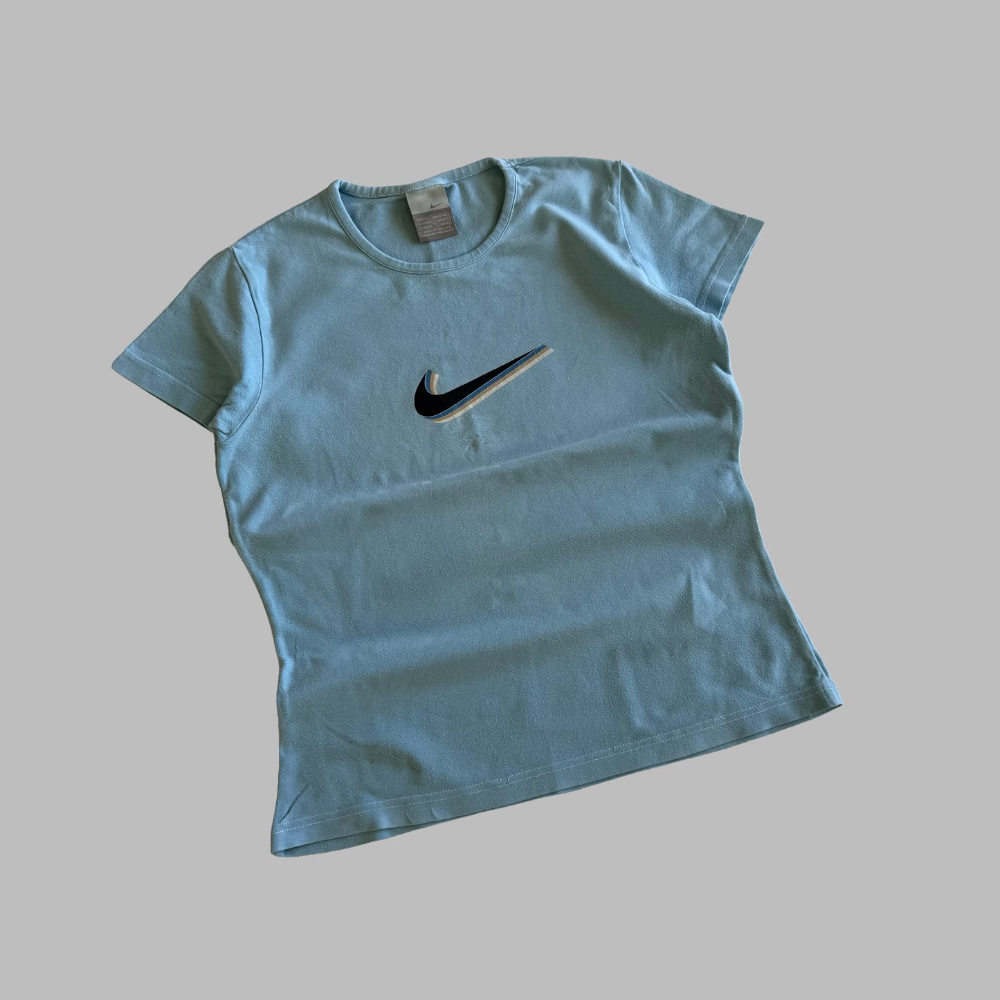 Y2K Nike Centre Swoosh Graphic Baby Tee - M