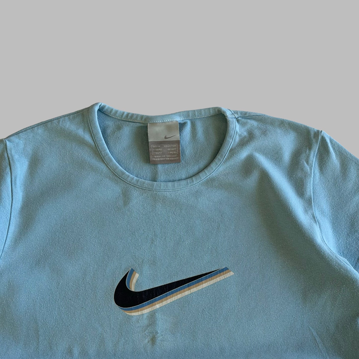 Y2K Nike Centre Swoosh Graphic Baby Tee - M