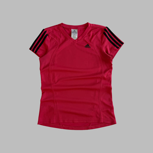Y2K Adidas Three Stripe Lightweight Activewear Top - M