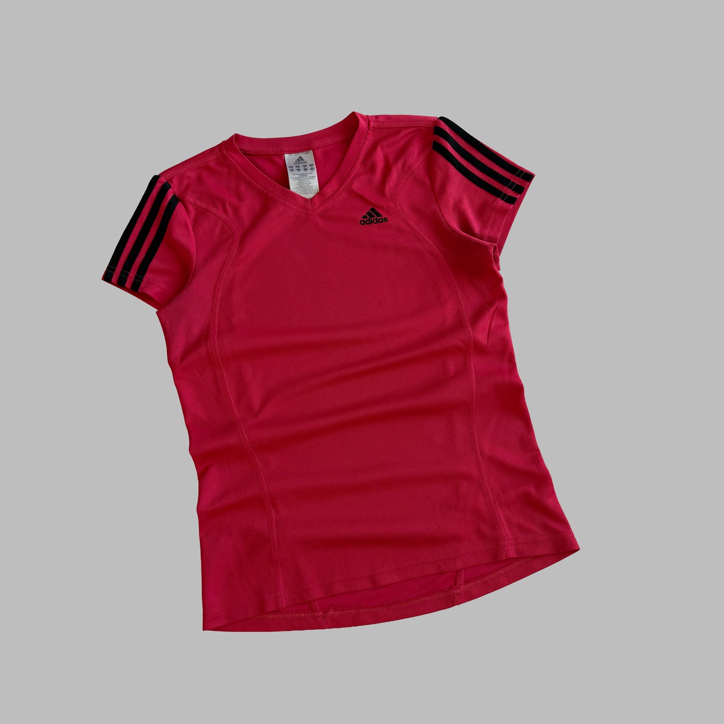 Y2K Adidas Three Stripe Lightweight Activewear Top - M