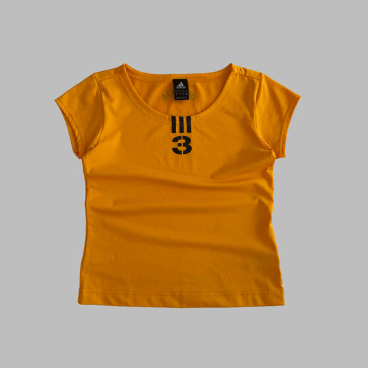 Y2K Adidas Three Stripe Activewear Top - M/L