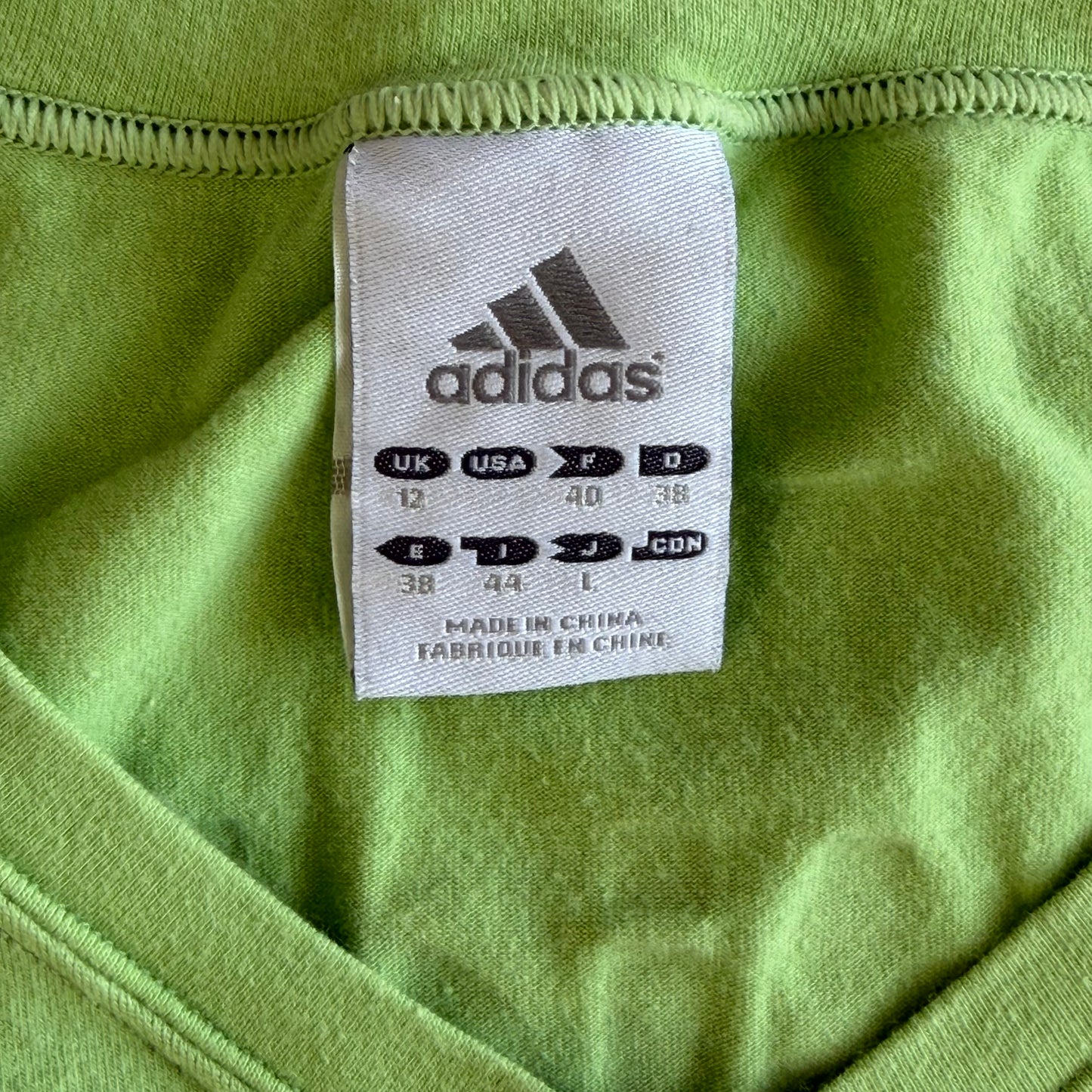 Y2K Adidas Three Stripe Raglan Baby Tee - M