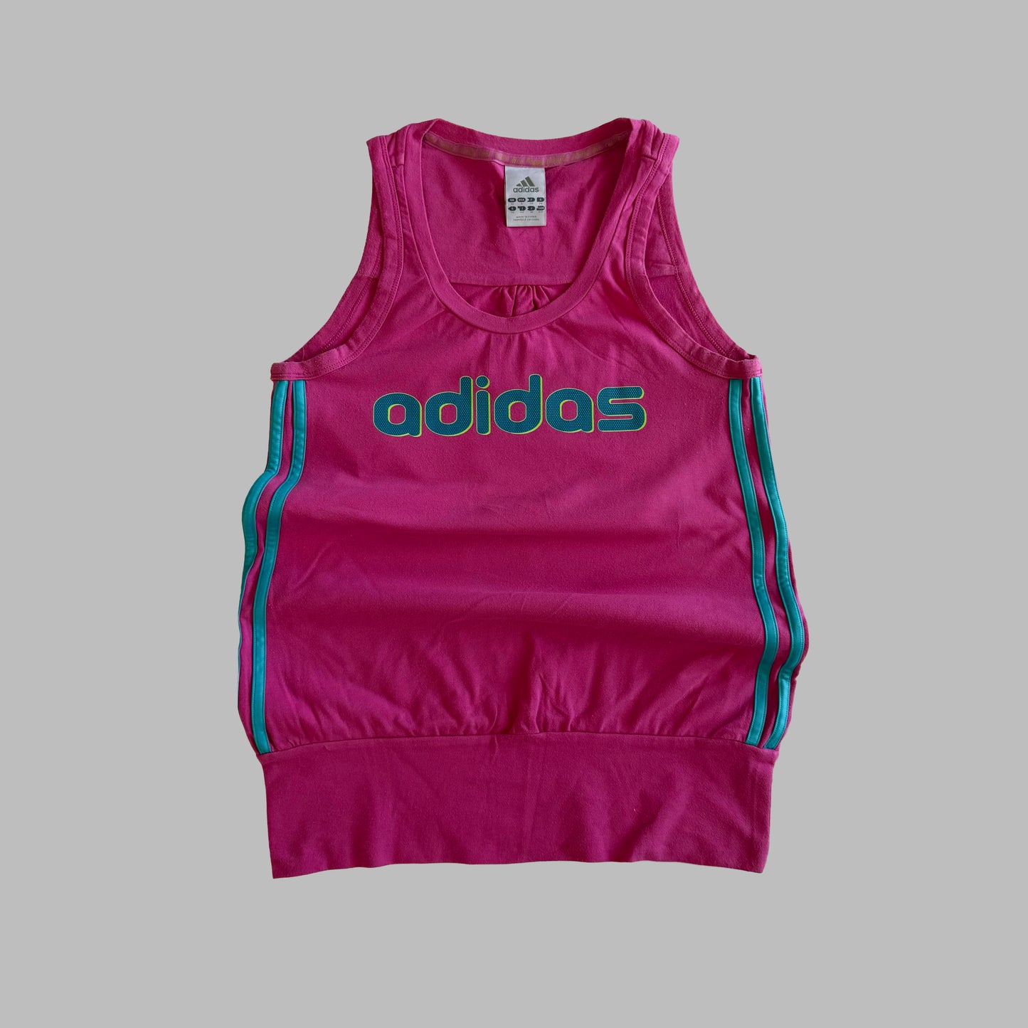 Y2K Adidas Spell Out Activewear Top - M/L