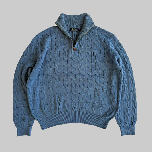 Ralph Lauren Cable Knit Quarter Zip - Large