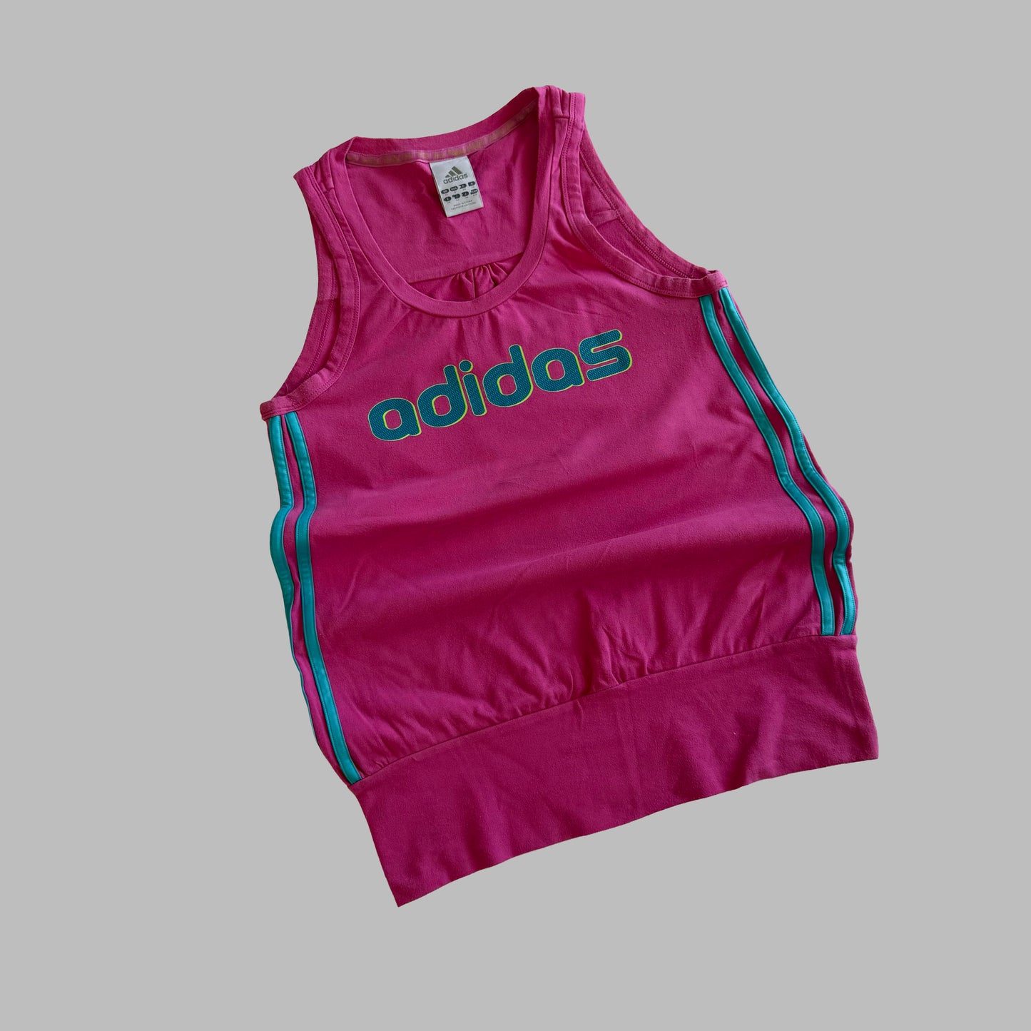 Y2K Adidas Spell Out Activewear Top - M/L