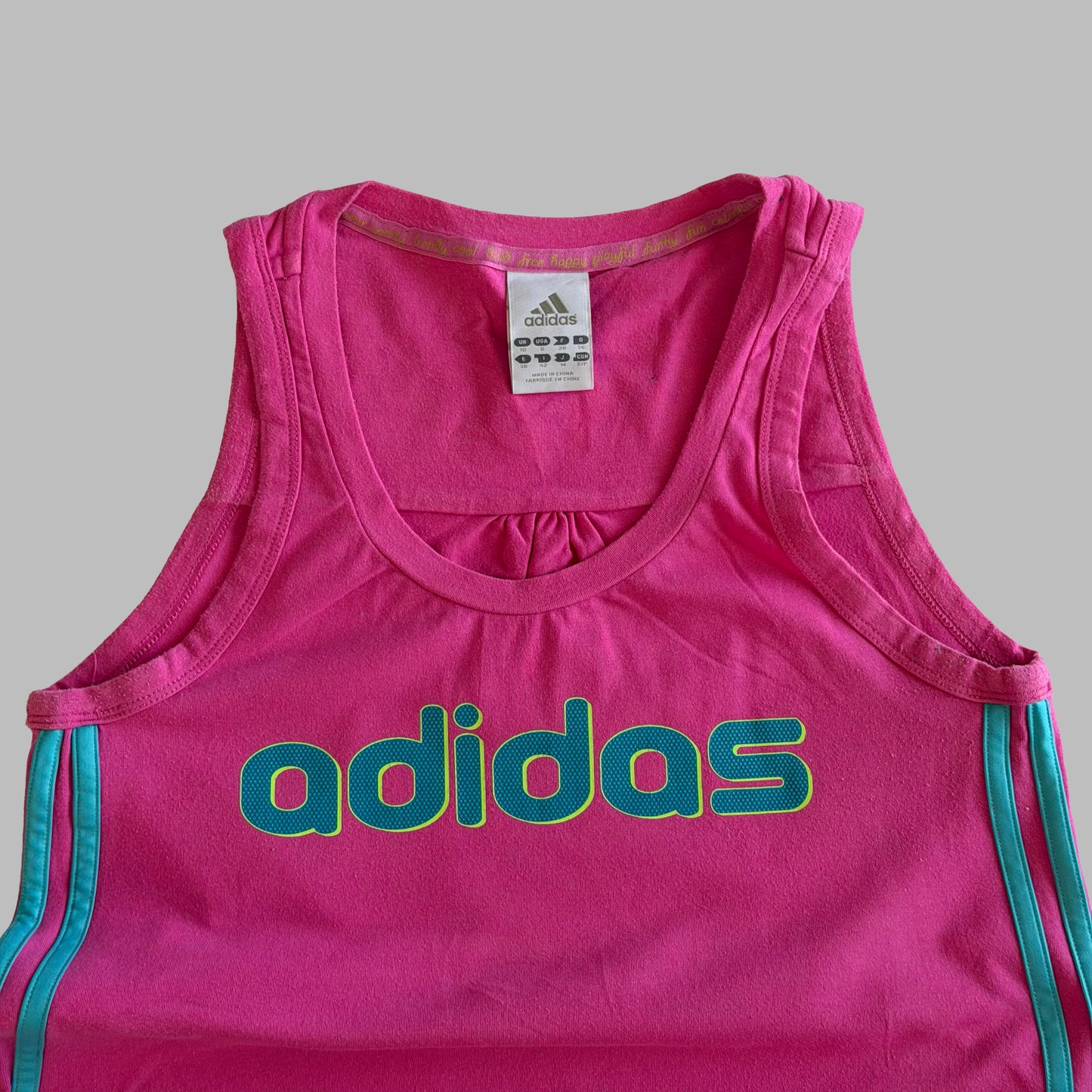 Y2K Adidas Spell Out Activewear Top - M/L