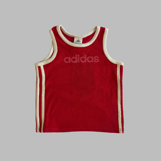 Y2K Dead Stock Adidas Three Stripe Towel Tank - XXS/XS