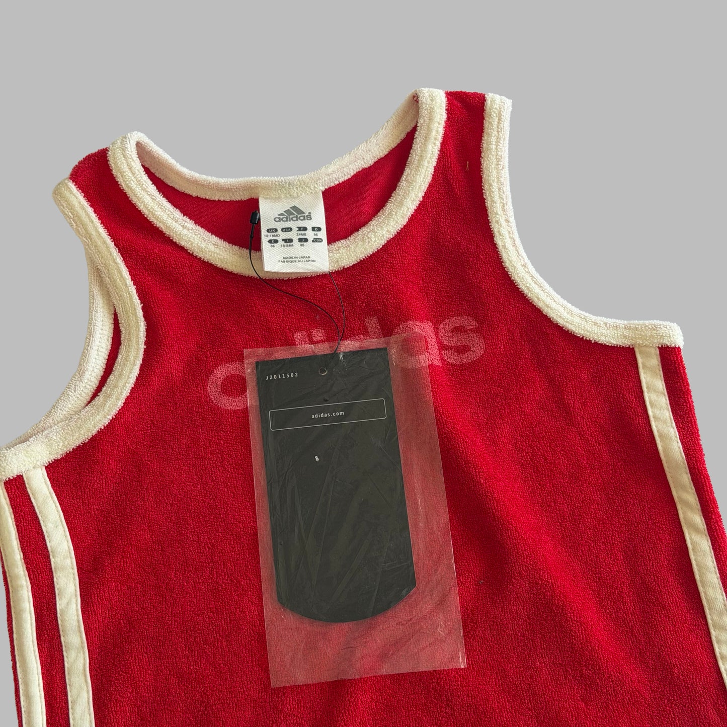 Y2K Dead Stock Adidas Three Stripe Towel Tank - XXS/XS