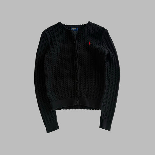 Y2K Polo Ralph Lauren Cable Knit Cardigan - M