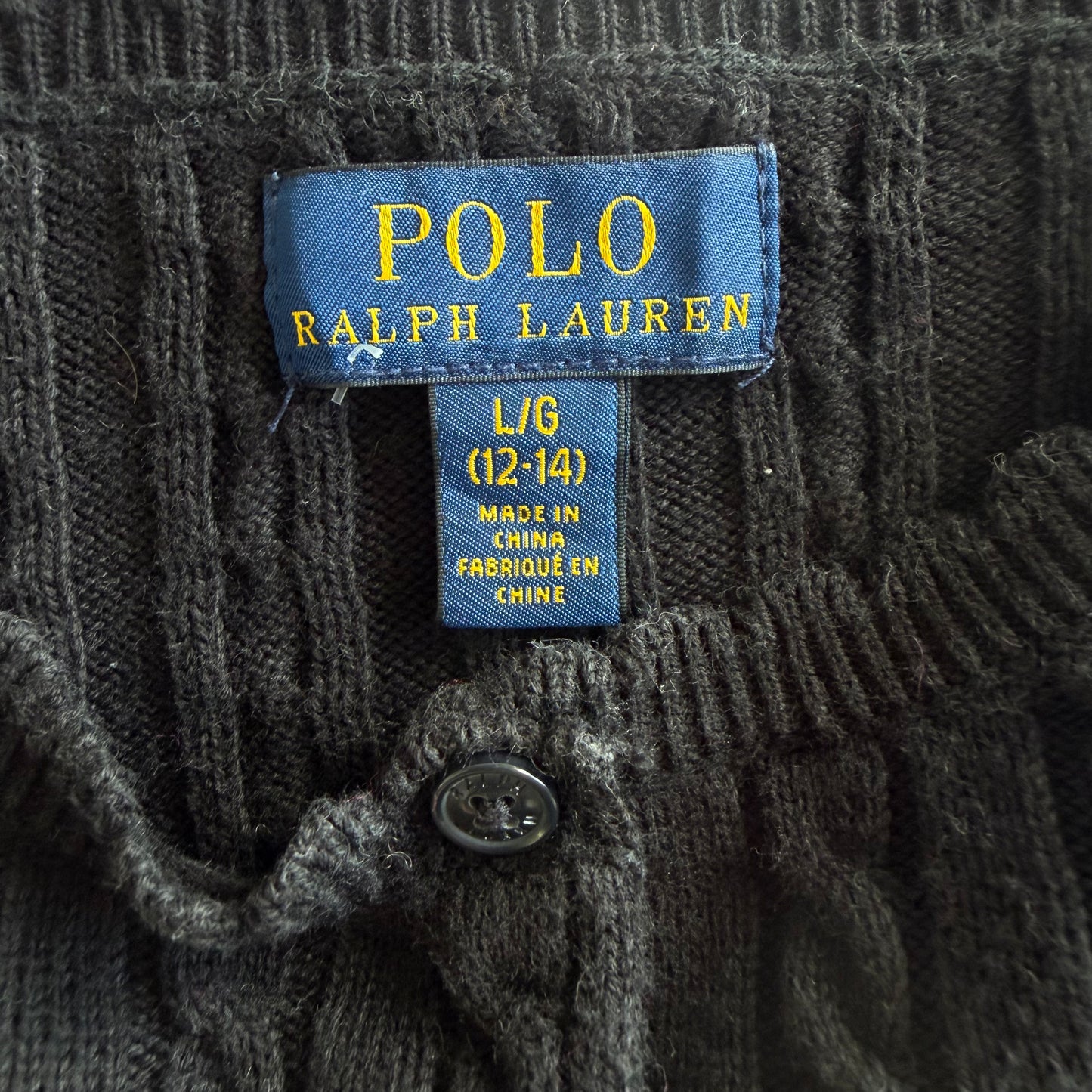 Y2K Polo Ralph Lauren Cable Knit Cardigan - M